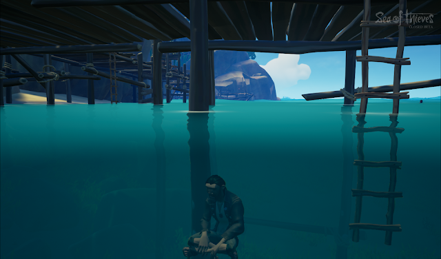 Sea of Thieves pirate sits sitting underwater glitch beta