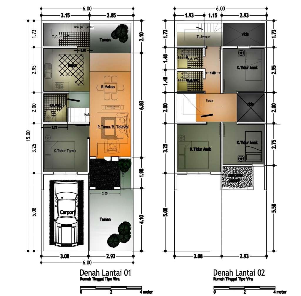 Denah Rumah Type 60 2 Lantai Denah Rumah Type 60 2 Lantai