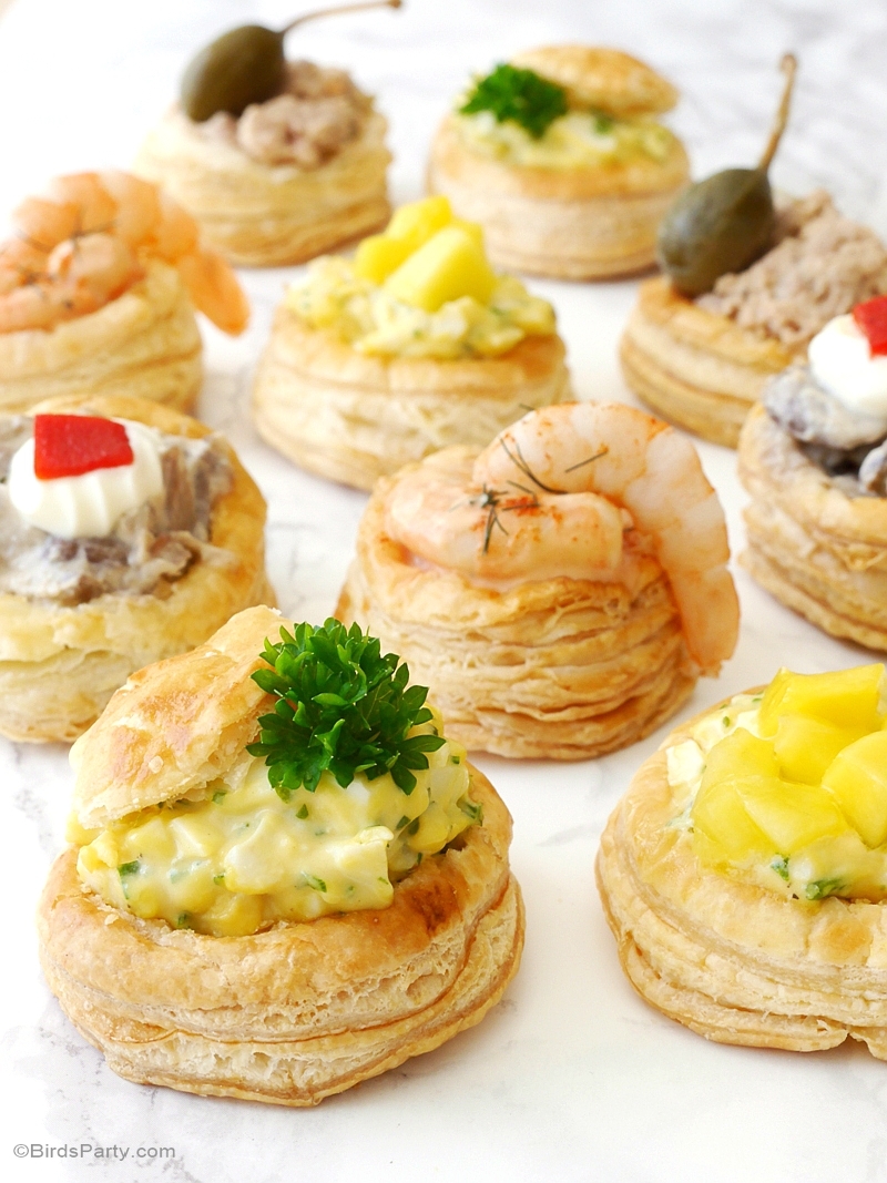 Волованы рецепт. Волован (Vol-au-Vent) — несладкая закуска. Ово-лакто волованы. Мини закуски для фуршета. Бутерброды для фуршета.