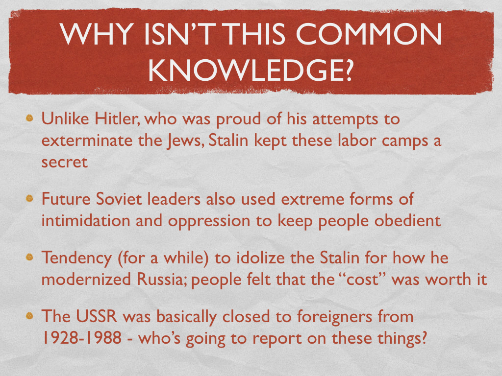 Ms. Murphy's Modern European History Class Purges and Gulag
