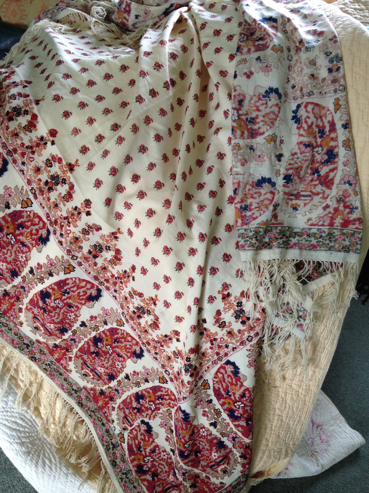Welsh Quilts Block Printed Wool Shawl
