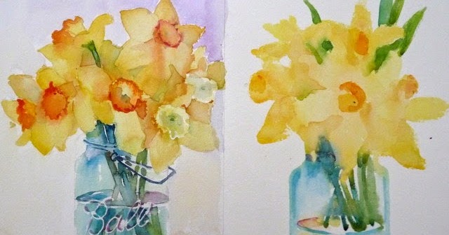 laura's watercolors: daffodils