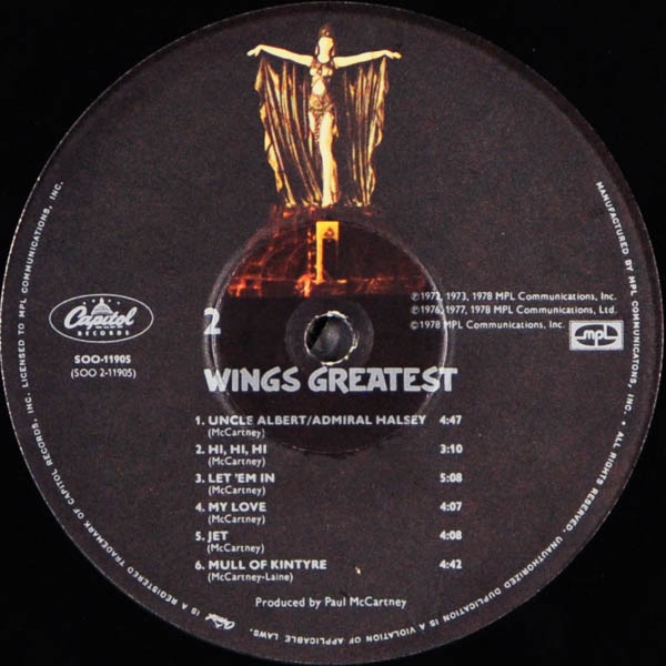 The Hideaway Greatest "Greatest Hits" Albums WINGS GREATEST [1978]