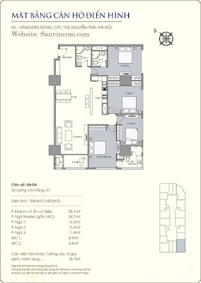 Chung cư Royal city 155m2