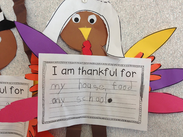 Thankful turkeys, kindergarten writing