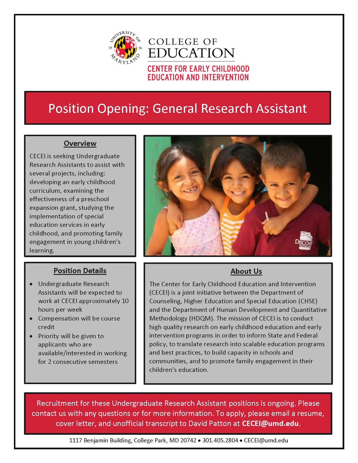 U. of Maryland Honors College Center for Early Childhood Education and Intervention (CECEI) is