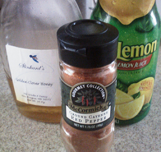 cayenne pepper, honey, and lemon juice for sore throat