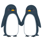 ペンギンのカップルのイラスト