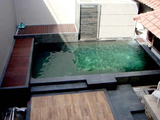 kolam ikan minimalis di pekarangan rumah
