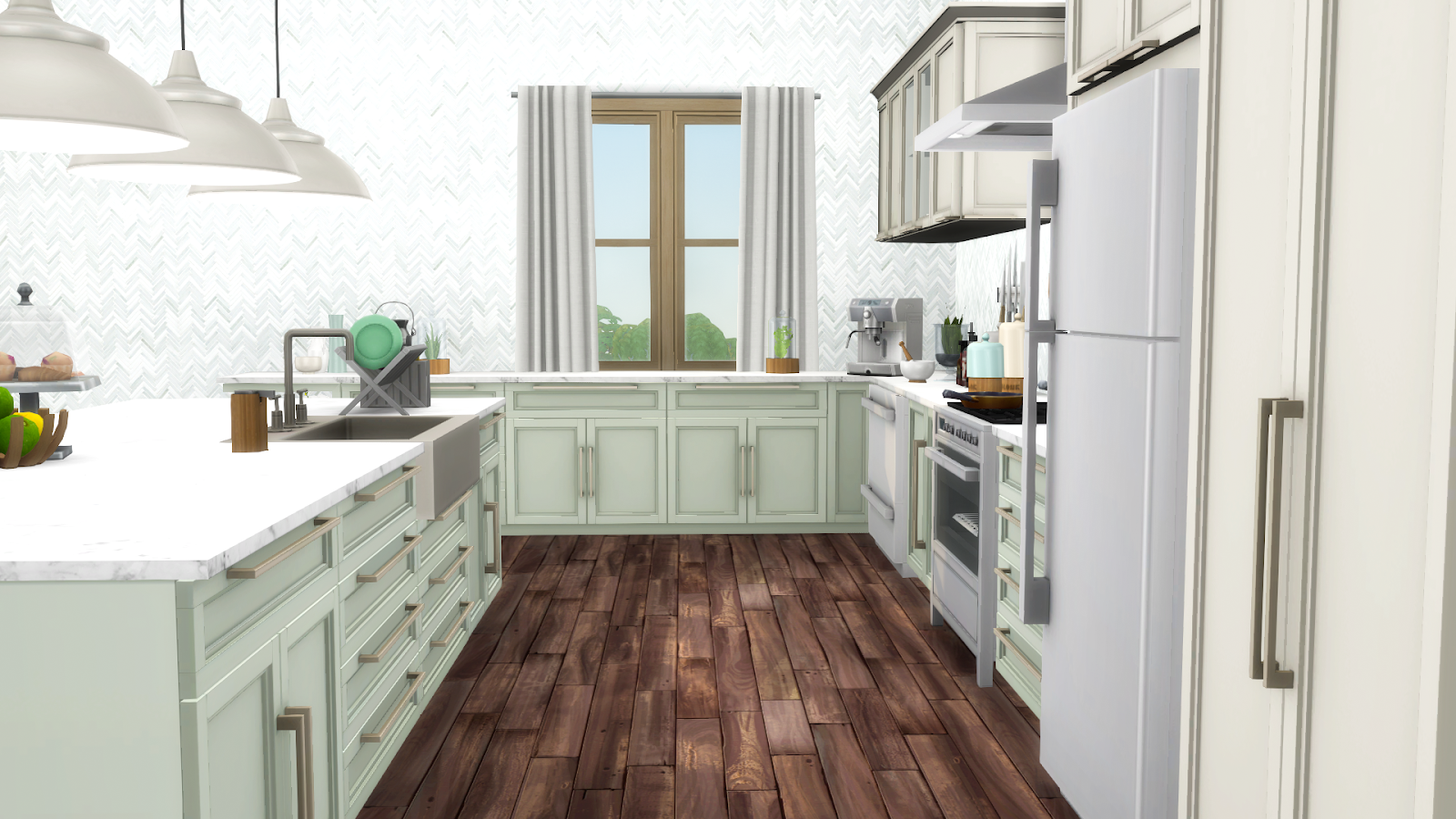 Simsational Designs: Updated: Mina Kitchen - Contemporary Shaker-Style ...