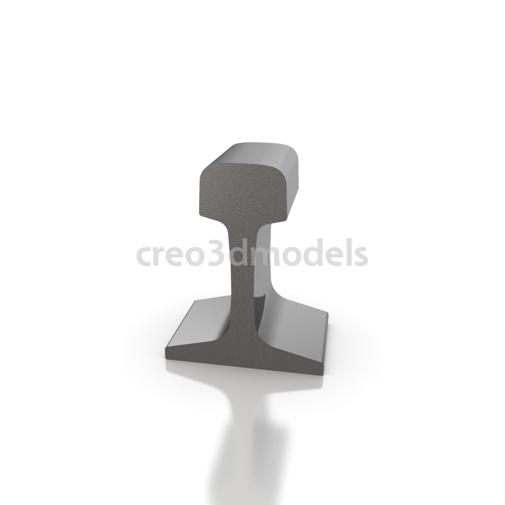3D CAD Model For PTC Creo: Рельс Железнодорожный ГОСТ Р 51685-2013.
