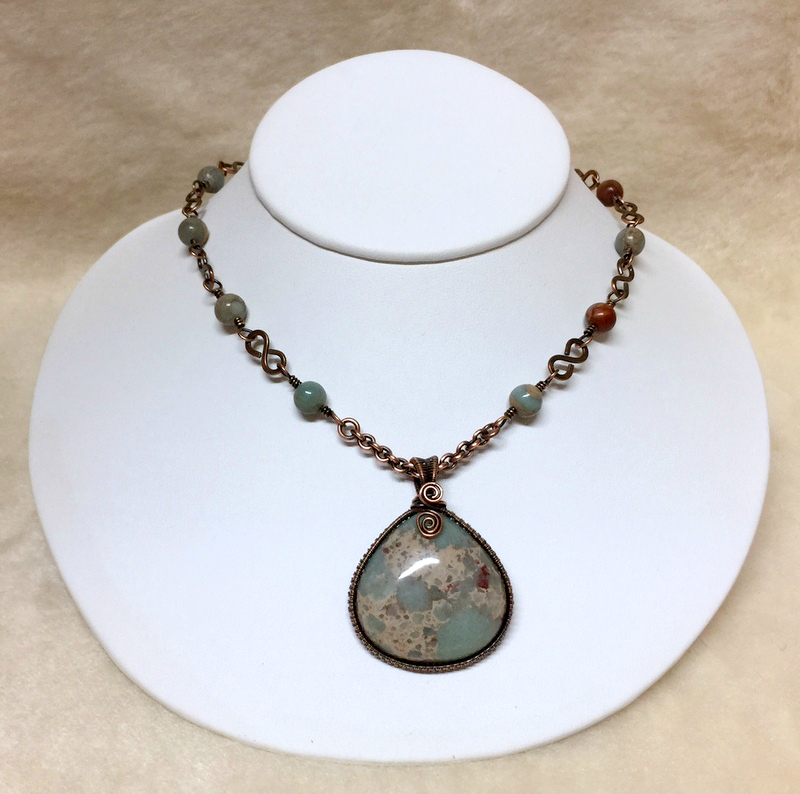 Simply Handcrafted Aqua Terra Wire Weave Necklace