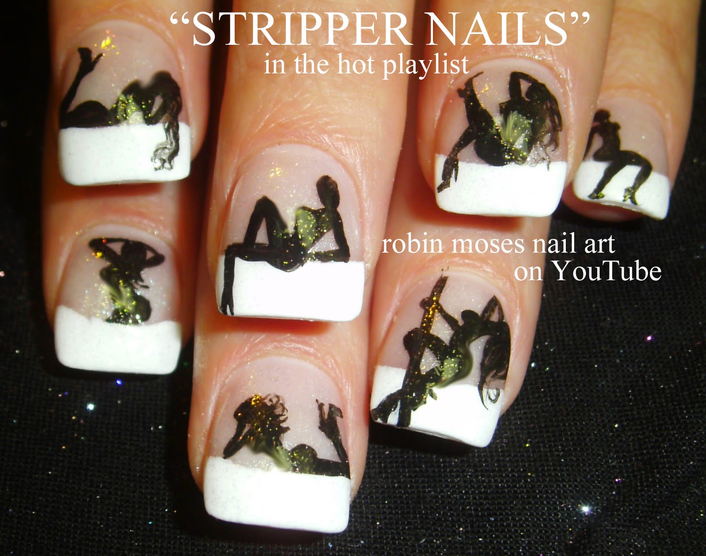 Nail Art By Robin Moses: PARTY GIRL VIP club nails! liquor bottle nail… - Nail Art By Robin Moses: