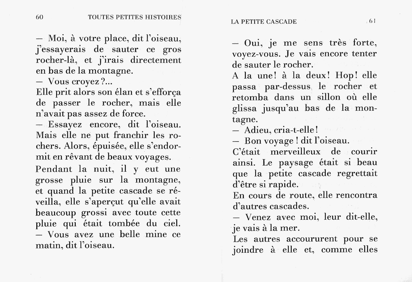 école références Henriette Bichonnier, Toutes petites histoires à