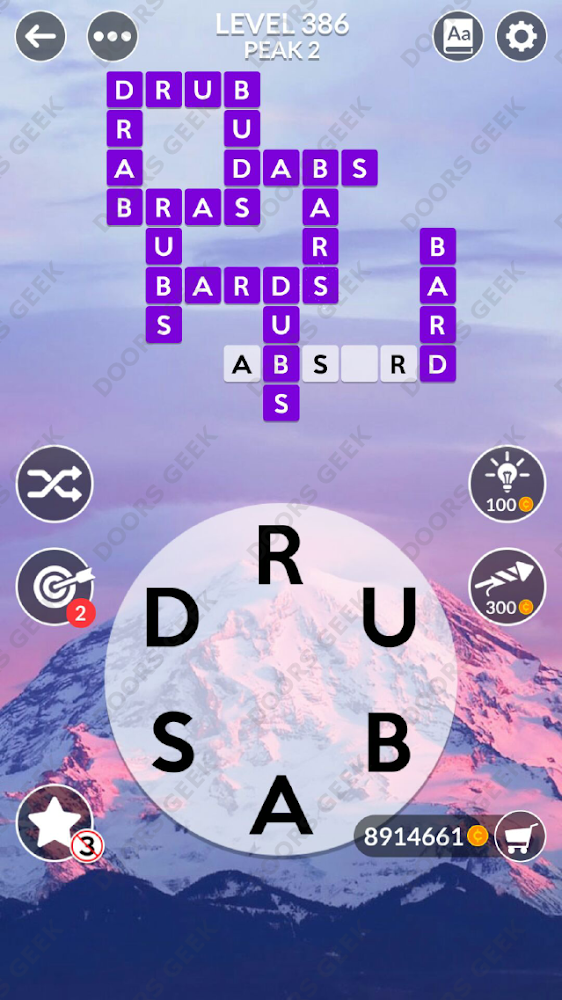 Wordscapes Level 386 Answers ~ Doors Geek