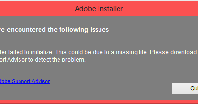 Cara Mengatasi Error Adobe Installer Failed To Initialize This Could Be Due To A Missing File Please Adobe Support Advisor To Detect The Problem Hatech4u