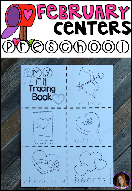 Are you looking for fun and simple thematic centers that you can prep quickly for your preschool classroom? Preschool February Centers was created for children ages 4-6 and mature 3 year-olds (looking for a challenge). These centers are sure to keep their interest and will help build important literacy, math and writing (fine-motor) skills.