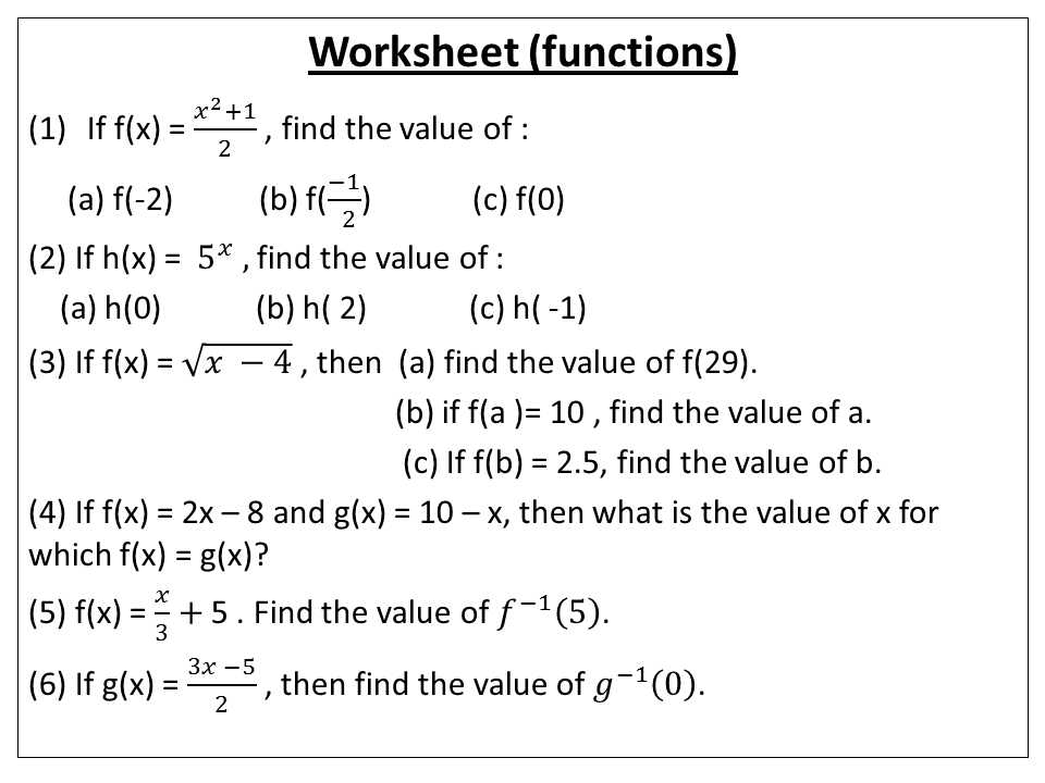 Math 10: Chapter 3 FUNCTIONS