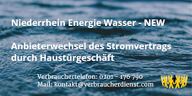 Niederrhein Energie Wasser | NEW | Anbieterwechsel des Stromvertrags durch Haustürgeschäft