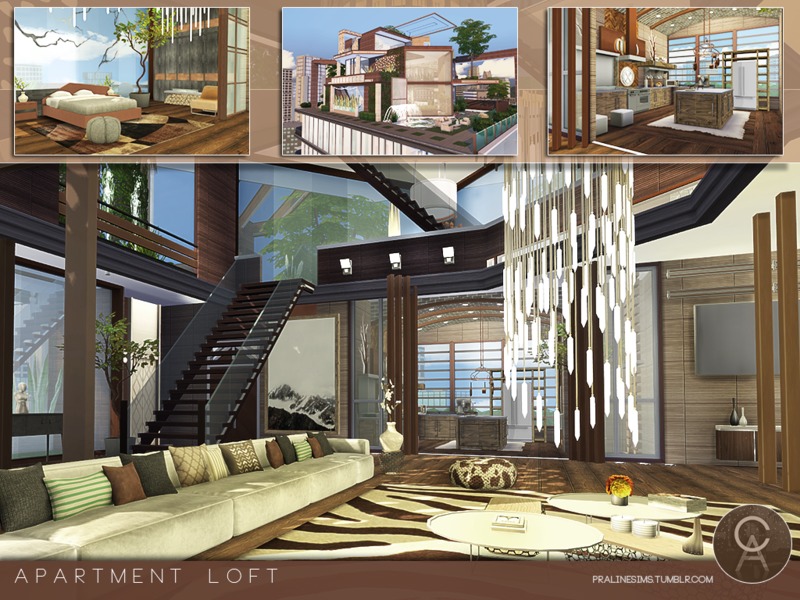Sims 4 CC's The Best Apartment Loft by Pralinesims