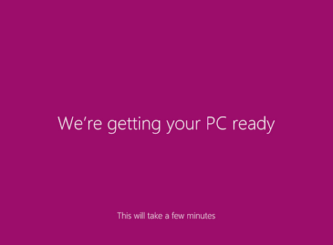 Proses instalasi Windows 8 kembali mempersiapkan linkup kerjanya (kkomputer), tunggu saja.
