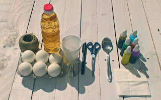 materiales tutorial huevos de pascua de colores