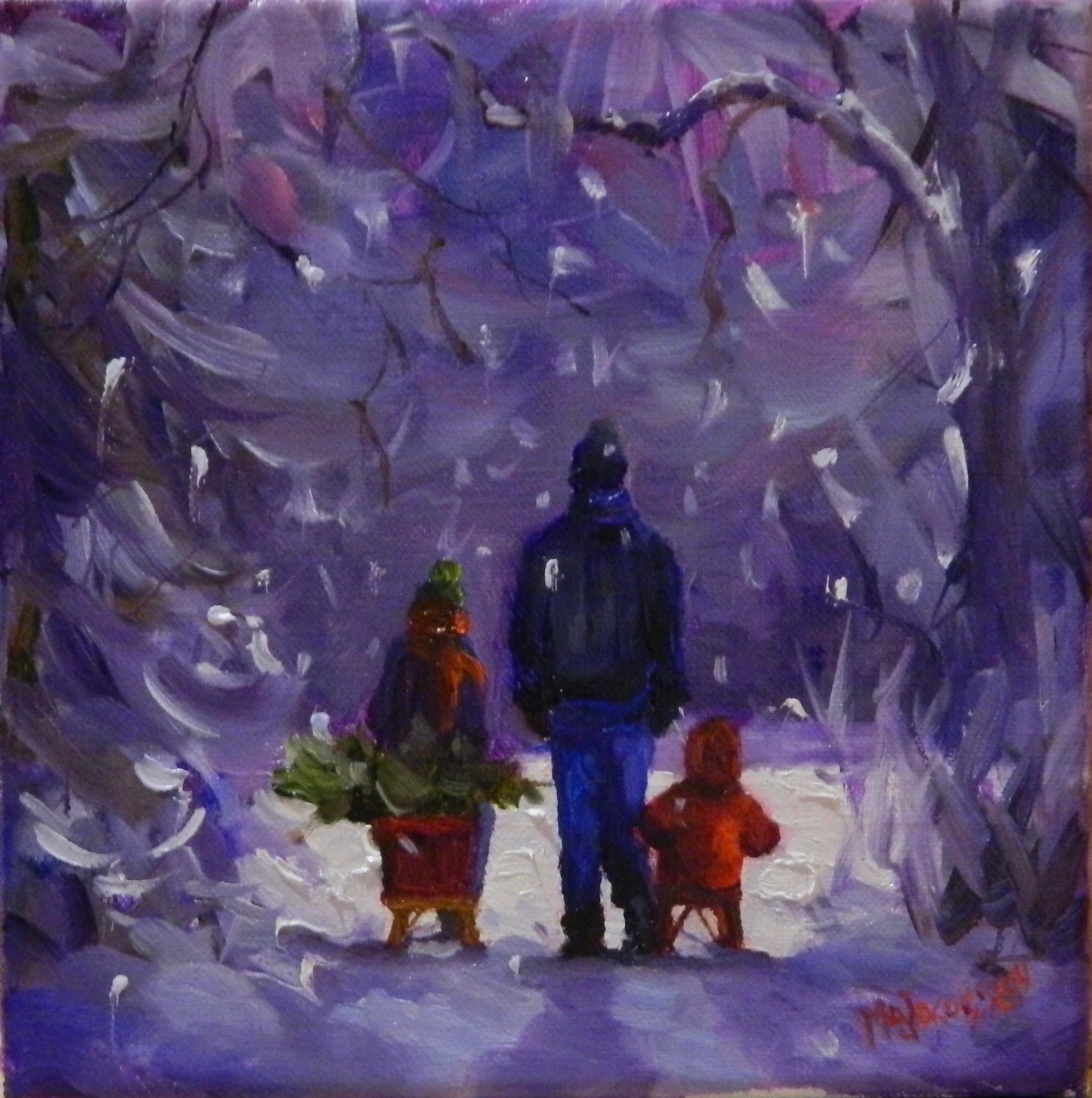 Paint Dance A Robert Frost Moment 8x8 Oil On Linen Snow