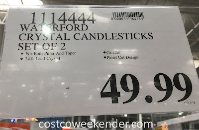 Deal for Waterford Illuminology Panel Cut Crystal Candle Holder Pair at Costco