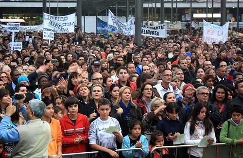 Miles de evangélicos se concentraron en Barcelona para exigir libertad religiosa