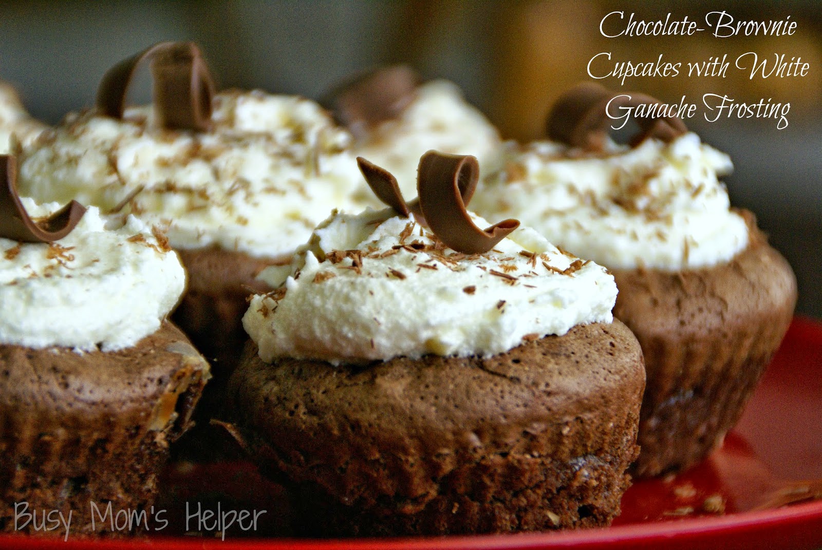 ChocolateBrownie Cupcake with White Ganache Frosting