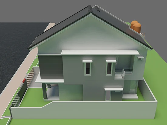 Rumah dan kos kosan modern minimalis ukuran 10x16 m 10 kamar tidur 2 lantai