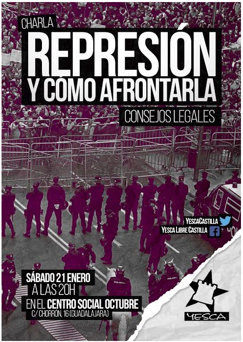 Represión Y Como Afrontarla Sab 21 Ene 20:00 CS Octubre, Guadalajara