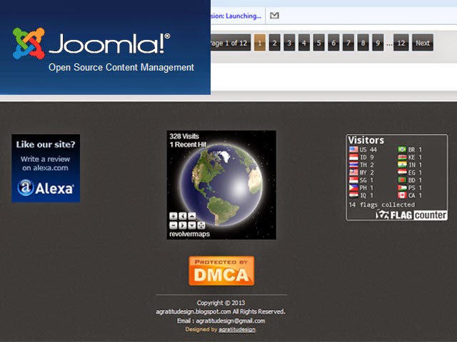 adding visitor widget to the joomla footer template agratitudesign