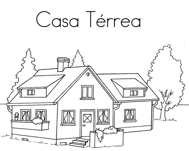 blog de geografia casa térrea desenho para imprimir e colorir