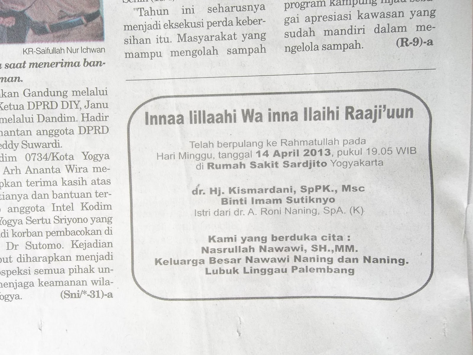 BlackPapers Fenomena Iklan Duka Cita Pada Koran