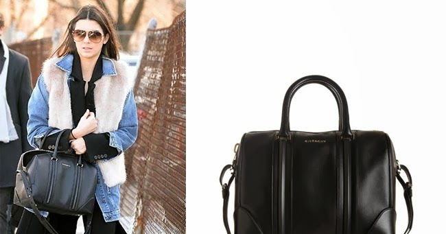 WHAT SHE WORE: Kendall Jenner with black leather Givenchy Lucrezia bag ...