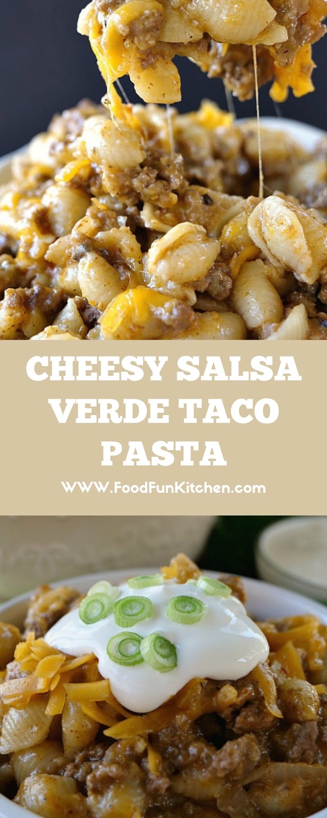 CHEESY SALSA VERDE TACO PASTA