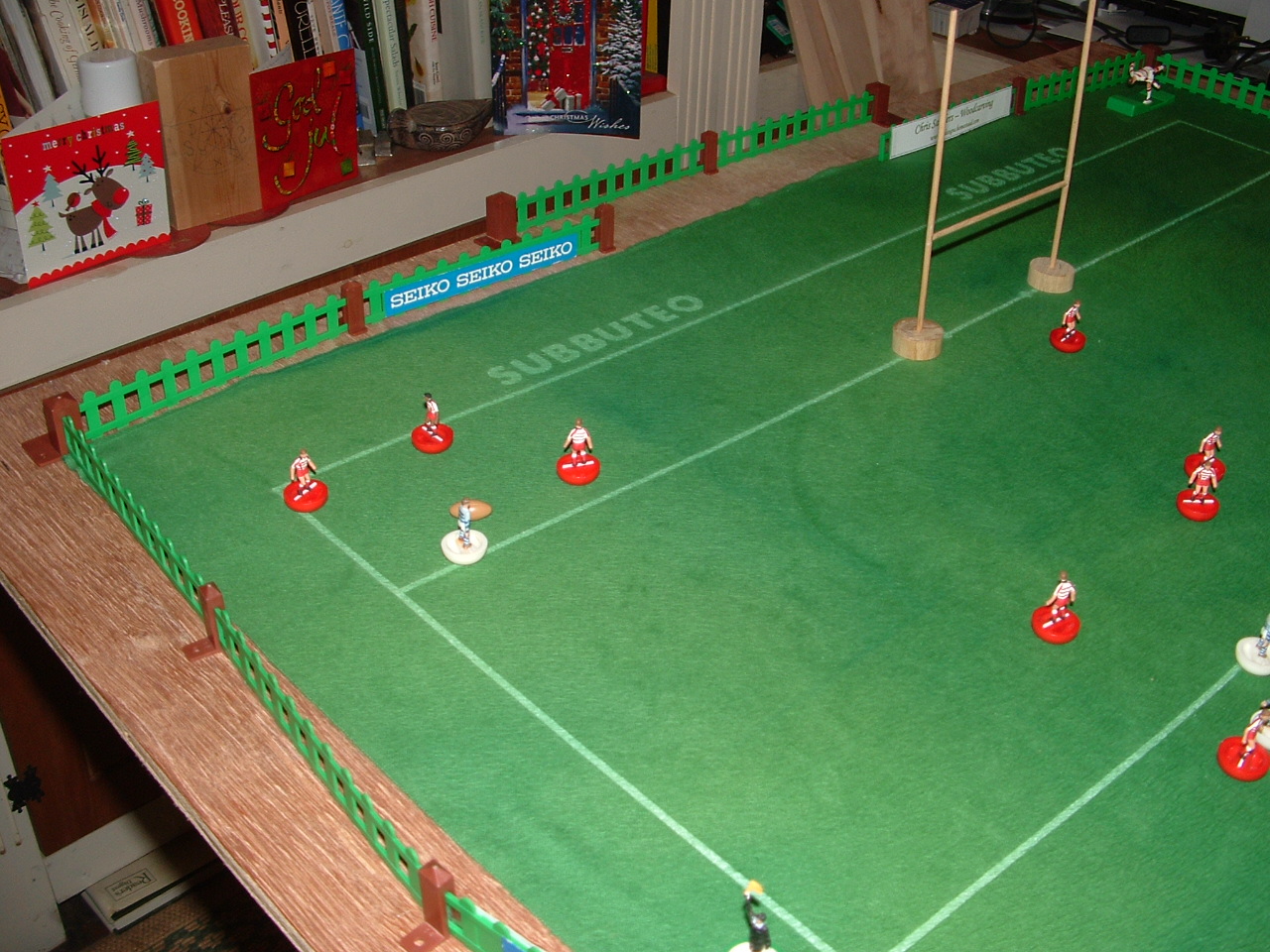 Chris Sanders table rugby and cricket.