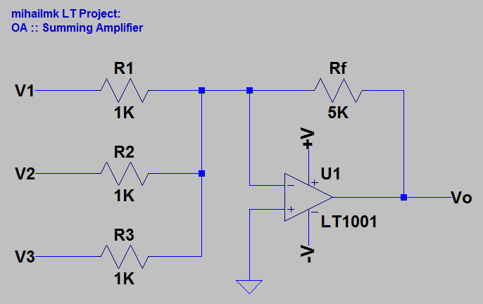Electro-Magnetic World: Summing Amplifier