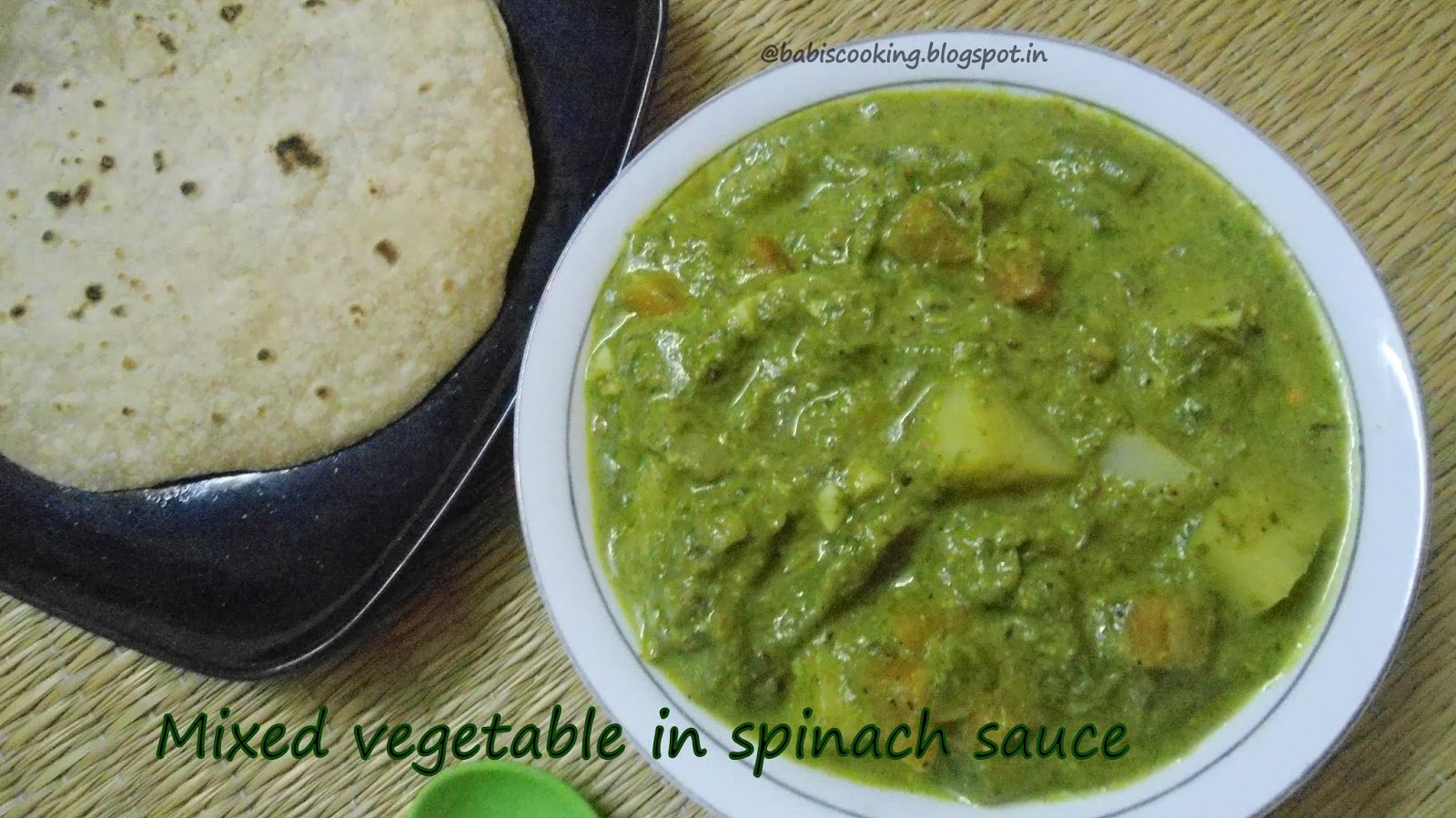 vegetable in spinach sauce
