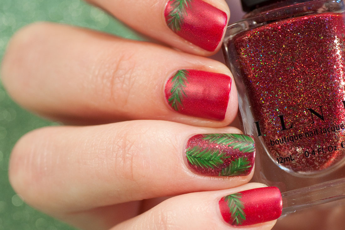 Pine Tree Nail Art May contain traces of polish