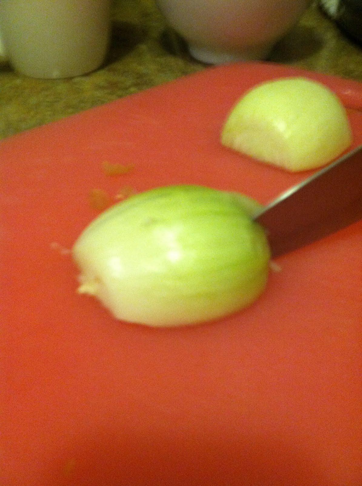 Gas Stove Girl Chopping Garlic and Onions