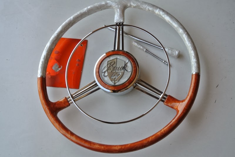 PearlCraft Buick 1947 custom rebuild steering wheel