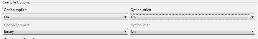 Compile options