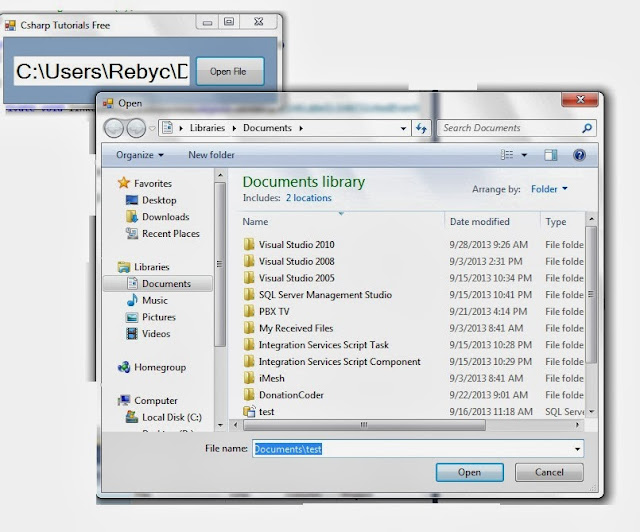 C Tutorials c sharp Open File Dialog Box