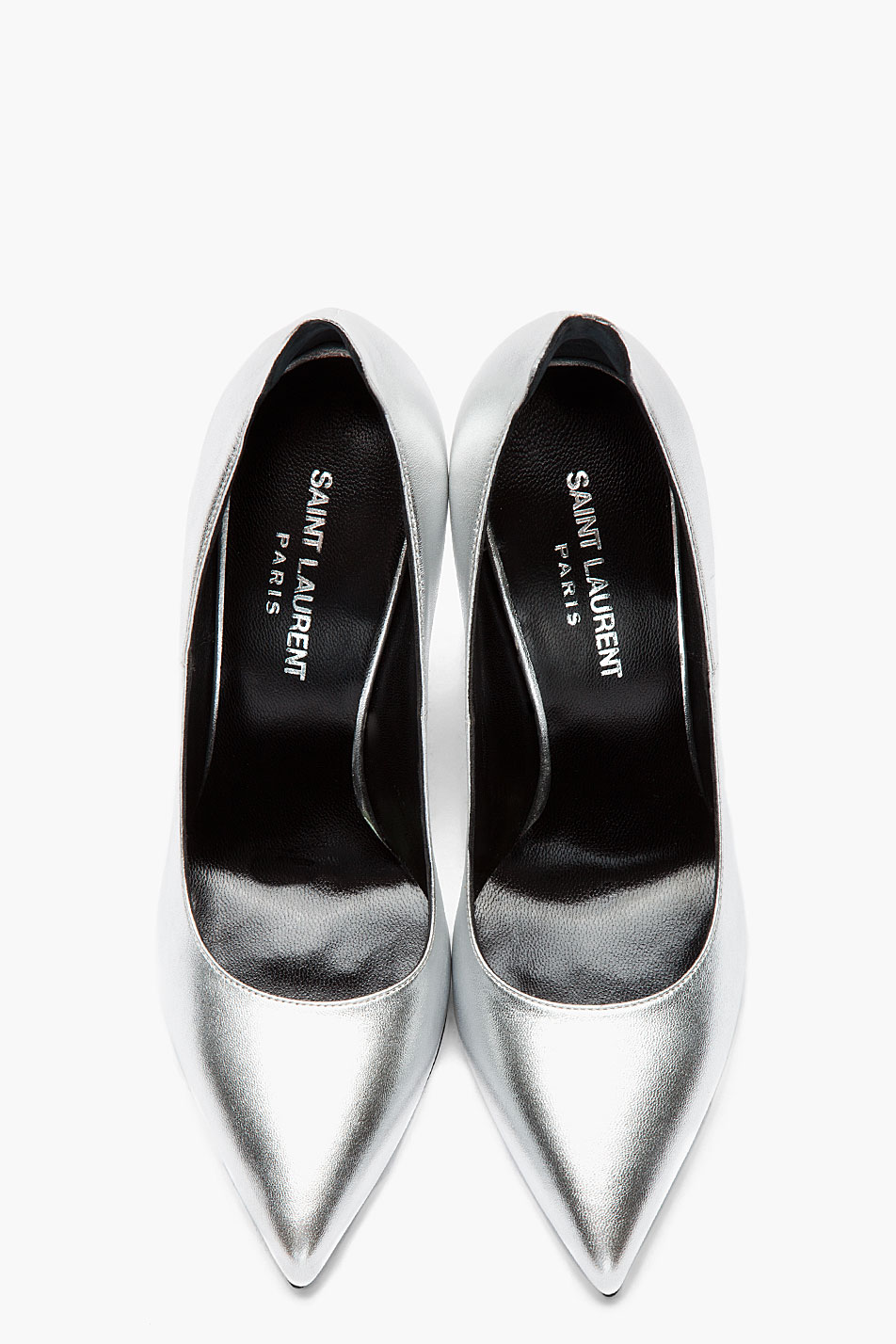 Fusion Of Effects: Trendology: Saint Laurent Silver Heel Tab Paris Pumps