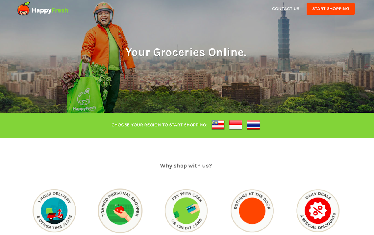 印尼生鮮電商「Happy Fresh」進駐台北,一小時配送到貨