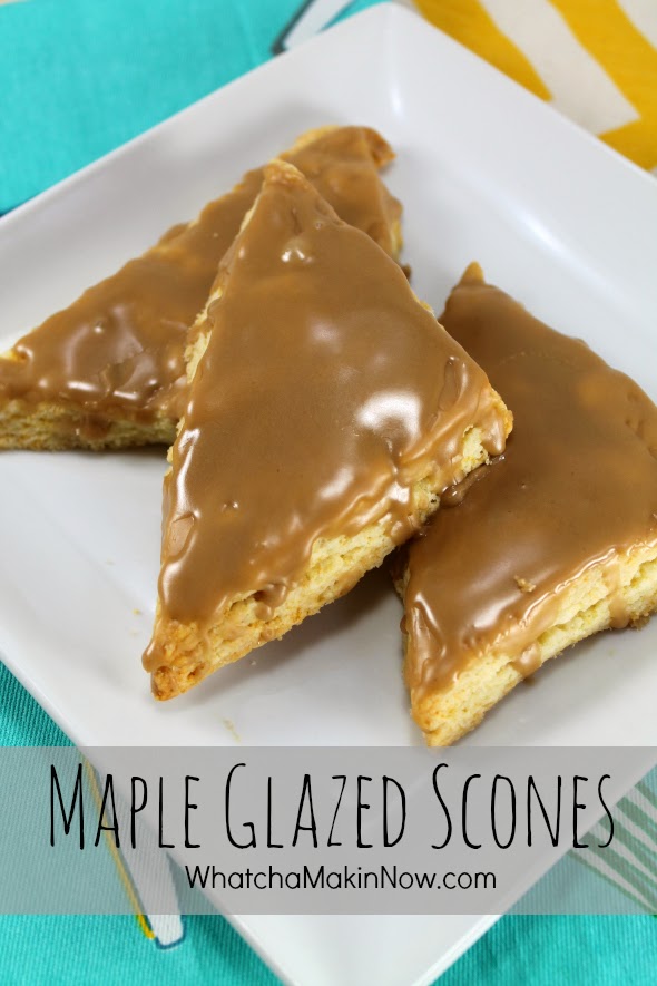 Maple Glazed Scones - Love the thick maple glaze! Super easy recipe! 