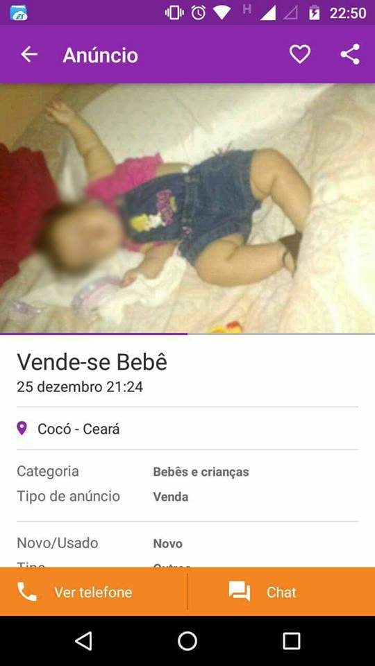 Blog do Gilberto Lima: No Ceará, pais colocam bebê à venda no site OLX na  noite de Natal