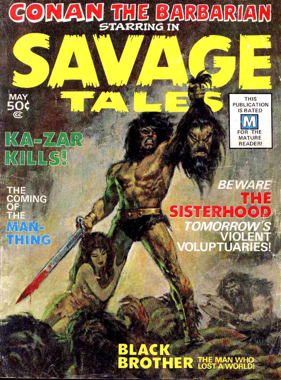 Savage Tales #1 marvel key issue 1970s bronze age comic book cover - 1st appearance Man-Thing
